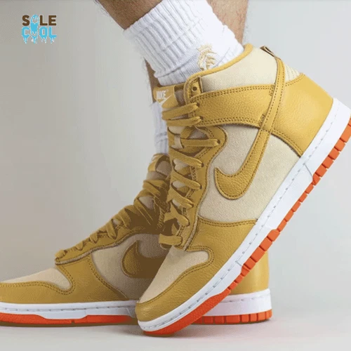 Nike Dunk High Retro PRM Wheat Orange  White Shoes DV7215-700