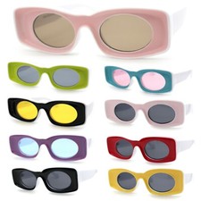 Womens Unique Concave Thick Mod Plastic Sunglasses