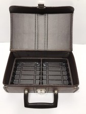 Vintage Faux Leather Cassette Tape Carry Storage Case 12 Cassettes