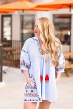 NWT forever 21 Elise embroidered striped mini dress SM