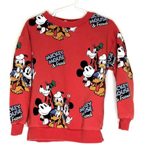 H M x Disney Sweatshirt 110/116 cm 5T-6 Orange Mickey Mouse  Friends
