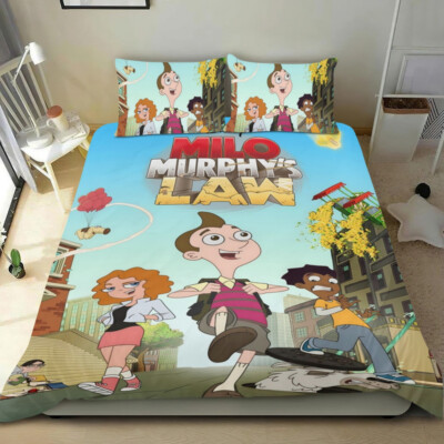 Milo Murphy's Law Bedding Sets 3 Piece Twin Duvet Cover Set For Kids Girls Gifts