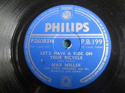 Max Miller: Let's Have A Ride On Your Bicycle 1953 10'' 78 RPM UK Shellac P.B.199
