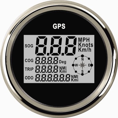 85MM Black GPS Speedometer MPH KM/H COG ODO Trip Meter For Car Truck Marine Boat