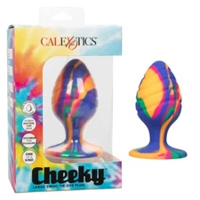 Cal Exotics Cheeky Large Swirl Tie-Dye Plug - Silicone Anal Butt Plug