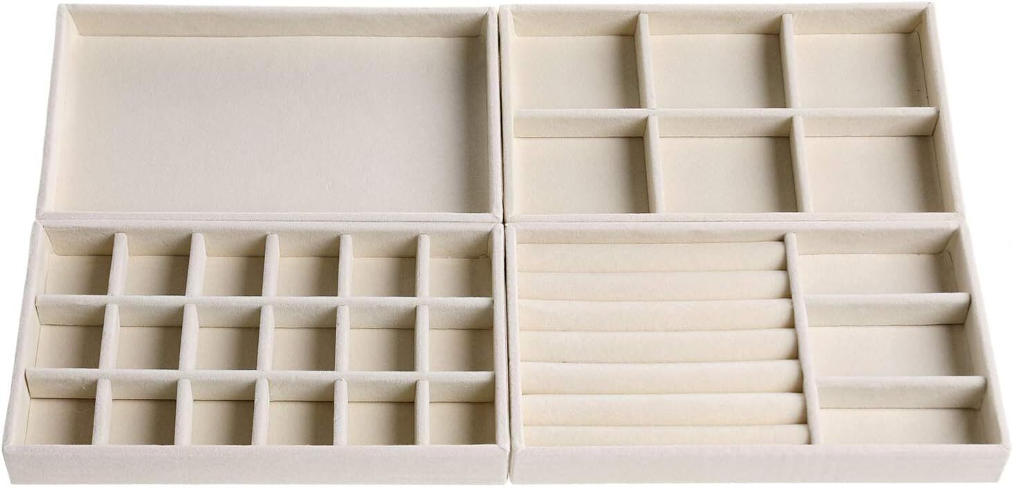 Jewelry Organizer for Drawer, Velvet Storage Inserts, Stackable 1 set-image