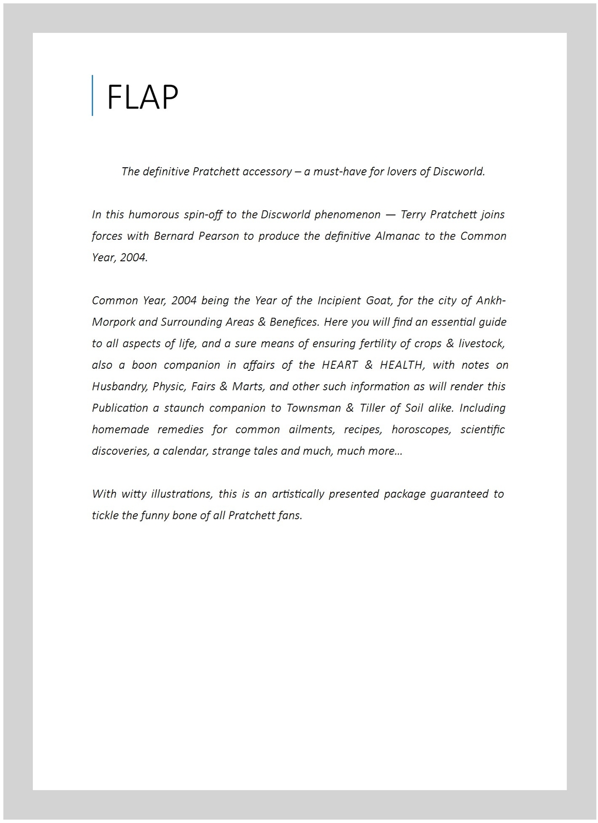 Discworld Almanak, Hardcover by Pearson, Bernard; Pratchett, Terry