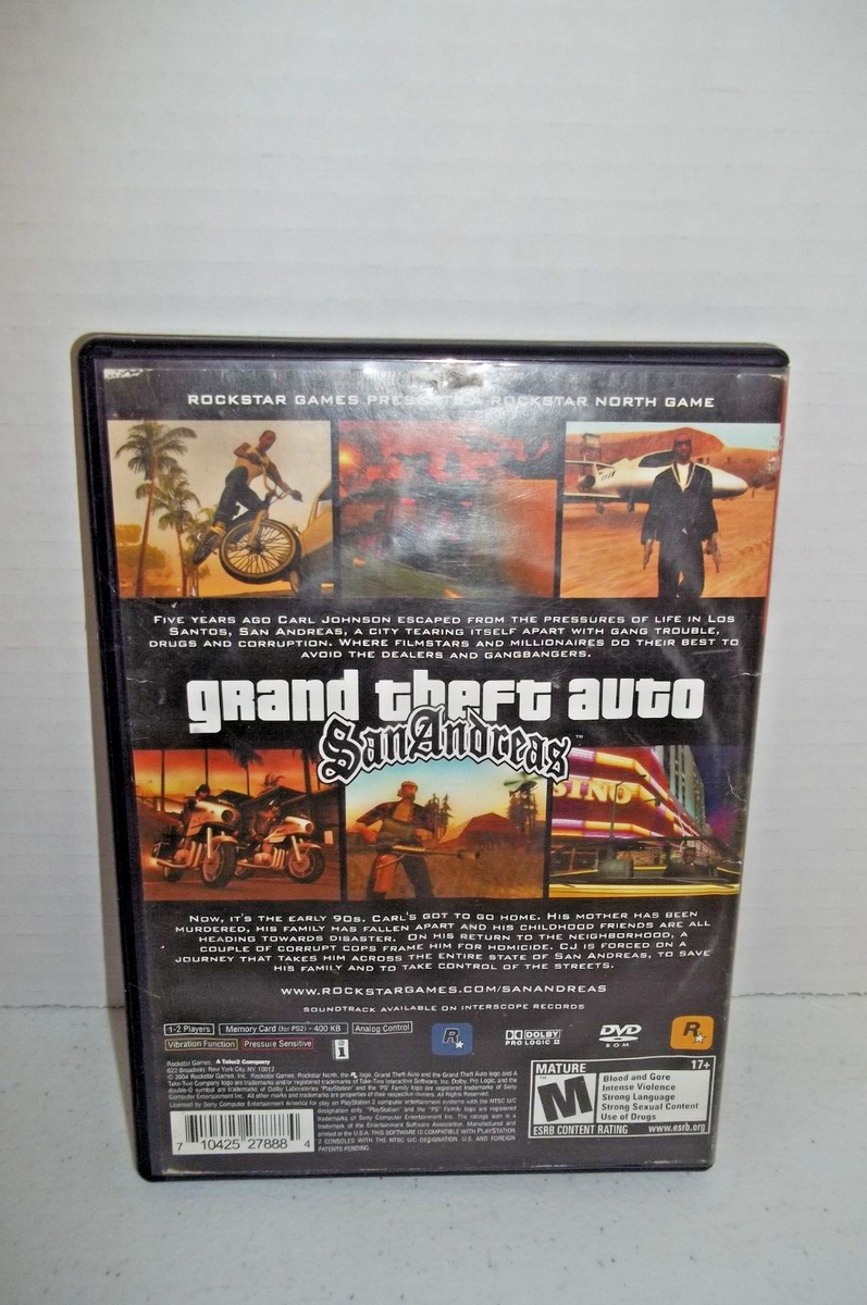 Grand Theft Auto San Andreas GTA (Sony PlayStation 2, PS2) Case w
