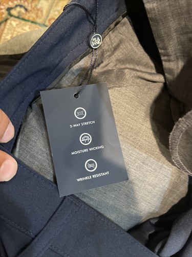 NWT Jos. A. Bank 5 Pocket, 2 Way Stretch,Moisture Wick Pants Men's W32xL32 Navy - Picture 3 of 9