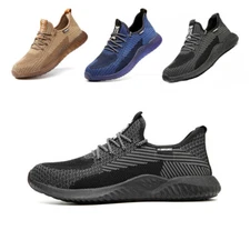 SUYSTEX Men Indestructible Safety Work Shoes Steel Toe Hiking Boots Sneakers