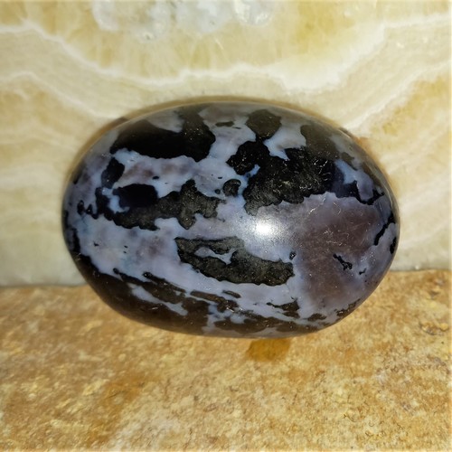 Gabbro Mystik Merlinit Zen Garten 0,10Kg Nr.E Indigo Neubeginn Merlinite Mut
