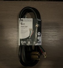 NEW Utilitech 6ft 4-Prong Black Dryer Appliance Power Cord