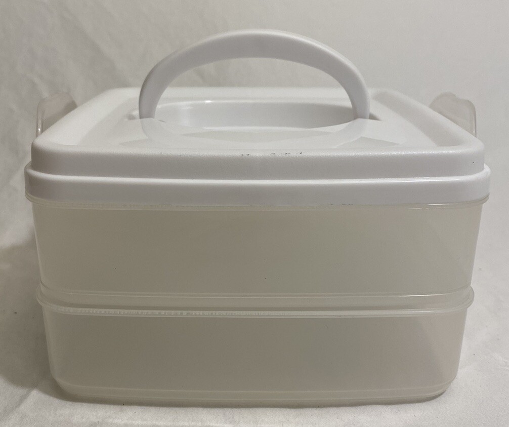 Stackable 2 Layers/containers Portable-clear W/utensil Holder Euc