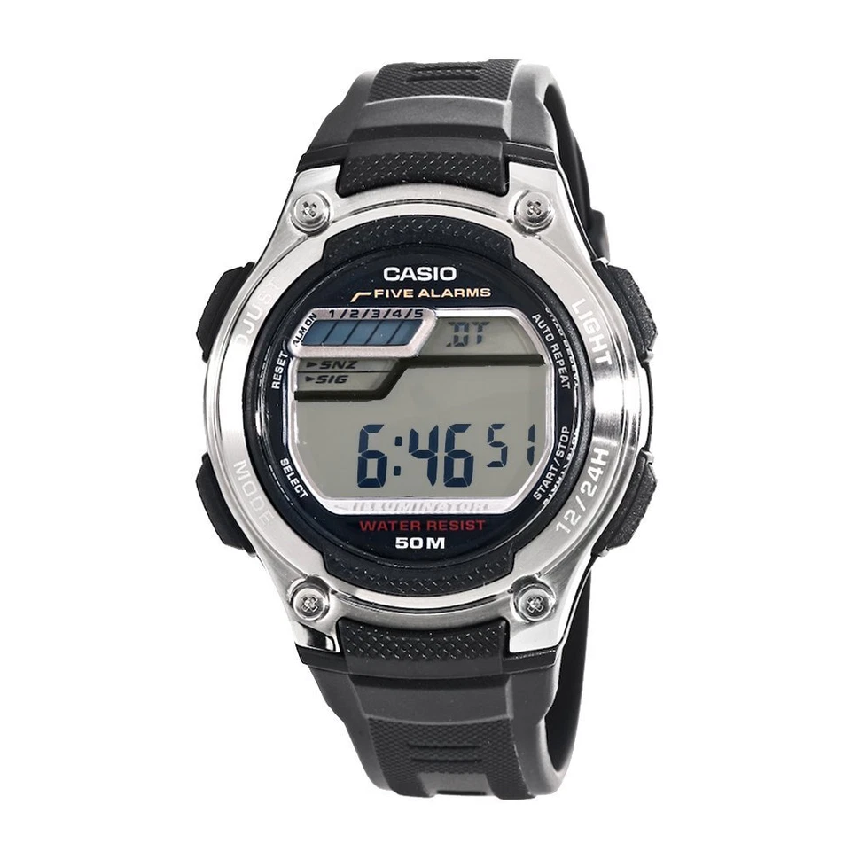 Casio Unisex Cuarzo Iluminador Cinco Alarmas 40mm Reloj Digital W212H-1AV