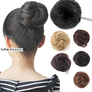 Large Drawstring Cover Hair Bun Hairpiece Clip Synthetic