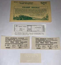 CHAMP HO SCALE DECAL - FRUIT GROWERS EXPRESS/FGE FREIGHT REEFER. - #HR-67