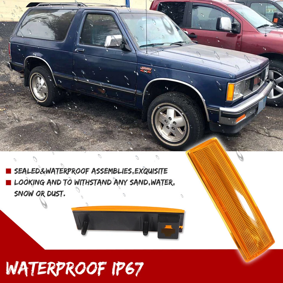 PARA 83-94 CHEVY S10 BLAZER GMC S15 JIMMY JUEGO DE LENTES MARCADORES DE SEÑAL DE ESTACIONAMIENTO FRONTAL Foto 4 de 4