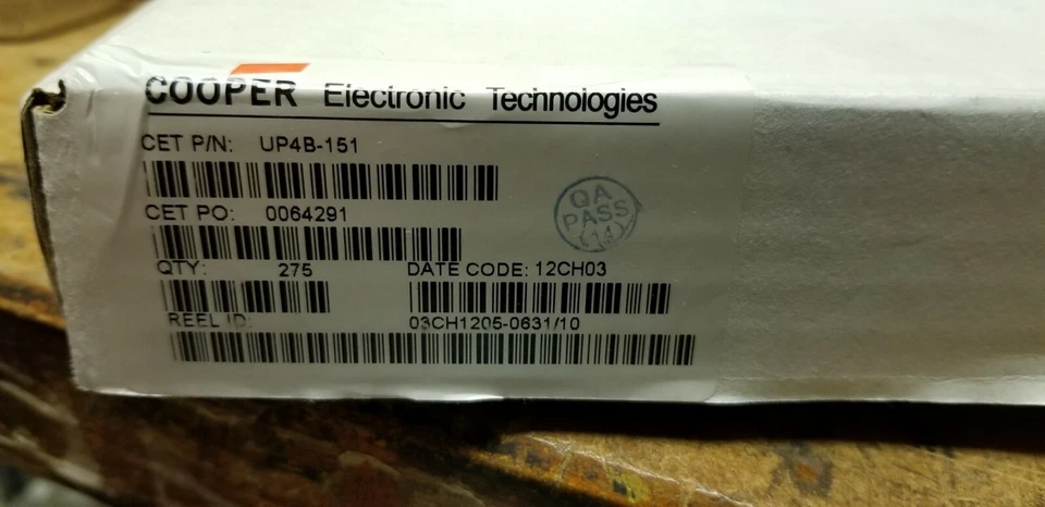 Cooper UP4B-151 150µH Unshielded Wirewound Inductor, 1 Reel / 250 pieces *NEW* - Image 3 of 4