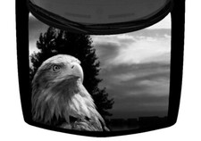 Grayscale Bald Eagle Sky Cloud American Truck Hood Wrap Vinyl Car Graphic Decal