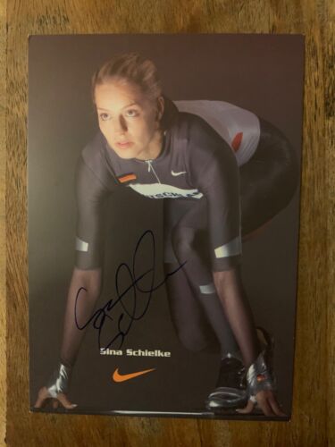 Sina Schielke Autogramm Leichtathletik Sprint Deutsche Meisterin ISTAF signiert - Bild 1 von 2