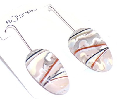 Sobral Classicos Folha Lagrima D'or Bead Artist Made Statement Dangle Earrings