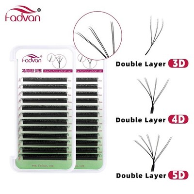 FADVAN 8D/6D/10D W Lashes Double Layer W Shape Wimpernverlängerung Natural Soft Lash