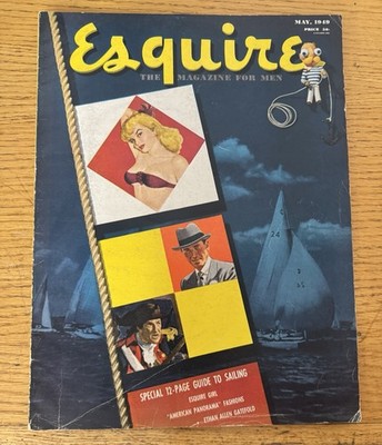 1949 MAY ESQUIRE MAGAZINE - ILLUSTRATED COVER NICE ADS - L 14122