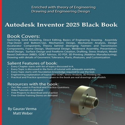 Autodesk Inventor 2025 Black Book Gaurav Verma Paperback CADCAMCA