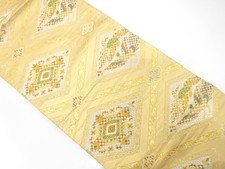 7568752: JAPANESE KIMONO / ANTIQUE FUKURO OBI / SILK / WOVEN PHOENIX