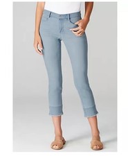 J. Jill Denim Jean Women Authentic-Fit Cropped Pant Jean With Fringe Size 8