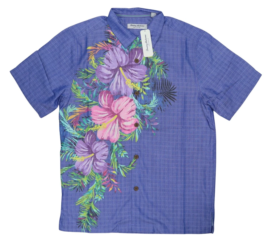 Tommy Bahama Mojito Bay Button-Up IslandZone Floral Short Sleeve Shirt NWT $138