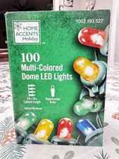 HOME ACCENTS HOLIDAY 100 MULTICOLOR DOME LED CHRISTMAS LIGHTS 28.10 FT LIGHTED