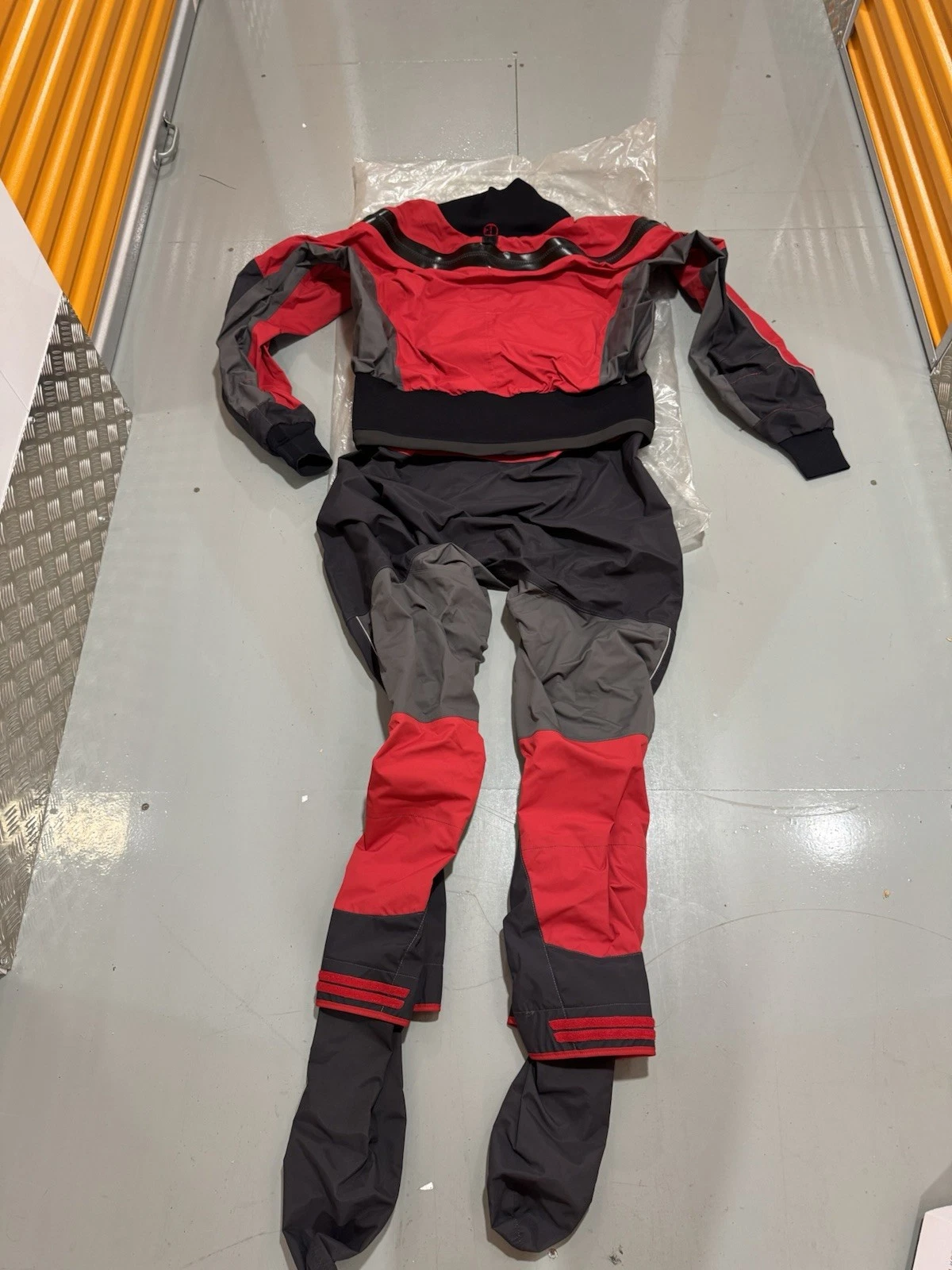 Nookie Fusion Drysuit Full Latex Neck & Cuffs Red & Black Size XXL Brand New 3