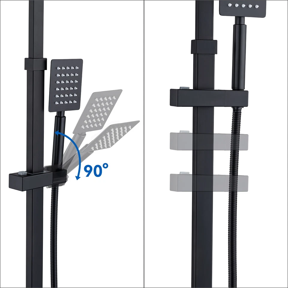 Duschset mit 10 Zoll Quadratische Regendusche Handbrause Edelstahls Wandmontage - Bild 3 von 4