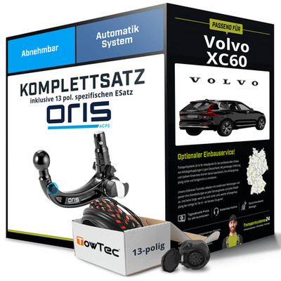 Für VOLVO XC60 II Typ 246 Anhängerkupplung abnehmbar +eSatz 13pol 17- AHK