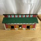 Vintage MARX Chicken Coop / Hen House Building - Tin Lithograph some rust
