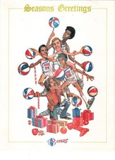 1974-1975 Utah Stars ABA Christmas Card, RARE, Seasons Greetings, Moses Malone