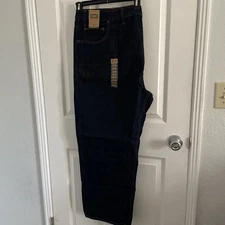 NWT Foundry Relaxed Straight Dark Blue 100% Cotton 5 Pocket Jeans  48 X 29 