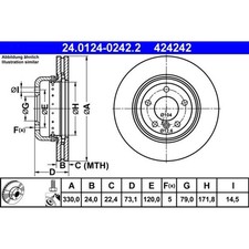 2x ATE 24.0124-0242.2 Bremsscheibe für BMW Z4 E89 Bremsscheiben