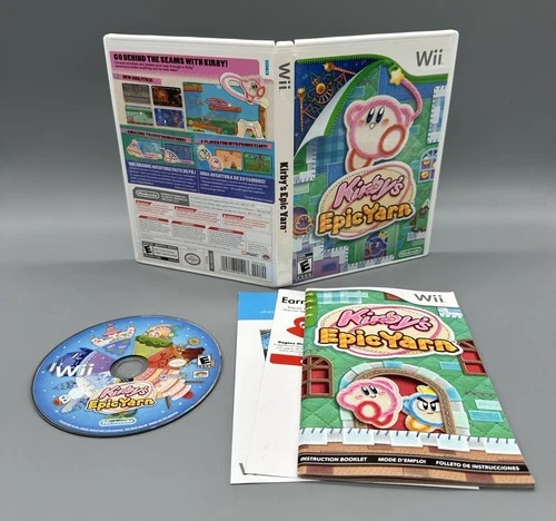 Kirby's Epic Yarn (Nintendo Wii, 2010) - Complete Free Ship