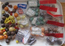 Large Lot Vintage Wood Macrame Beads Assorted SSCO Wooden Packs  Loose