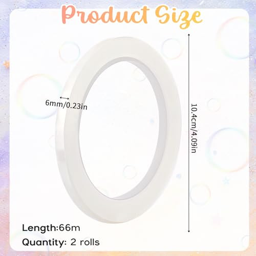 Clear Floral Tape, 2 Rolls 1/4" Wide Waterproof Floral Tape for Fresh Flowers 