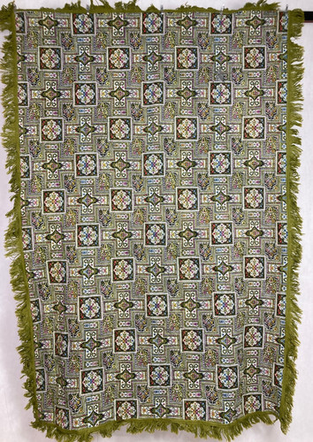 Vintage French Beautiful Geometric Floral Scene Wall Hanging Tapestry 206x134 cm