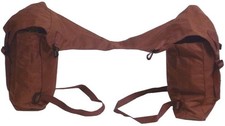 Satteltasche Pferd , Doppel Sattel-Tasche Wanderreiten , Braun , Reiten Reiter