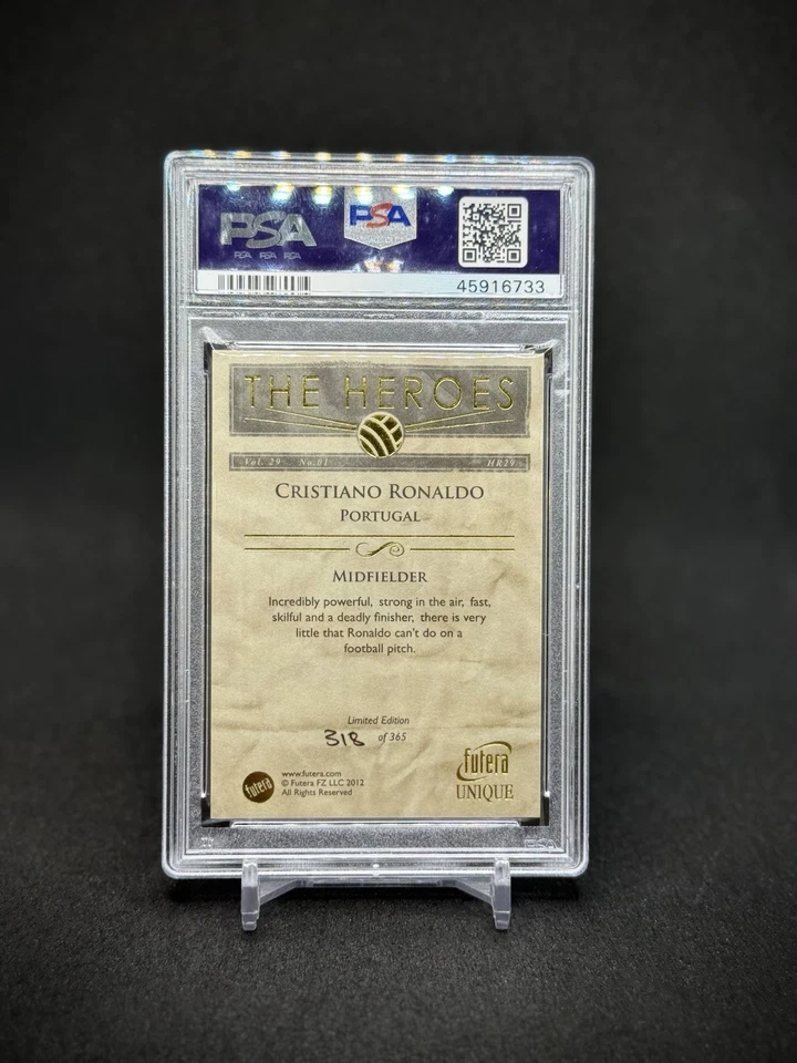 克里斯蒂亚诺·罗纳尔多 2012 Futera 独特英雄 /365 SP PSA 9 完好葡萄牙 — 第 3/3 张图片