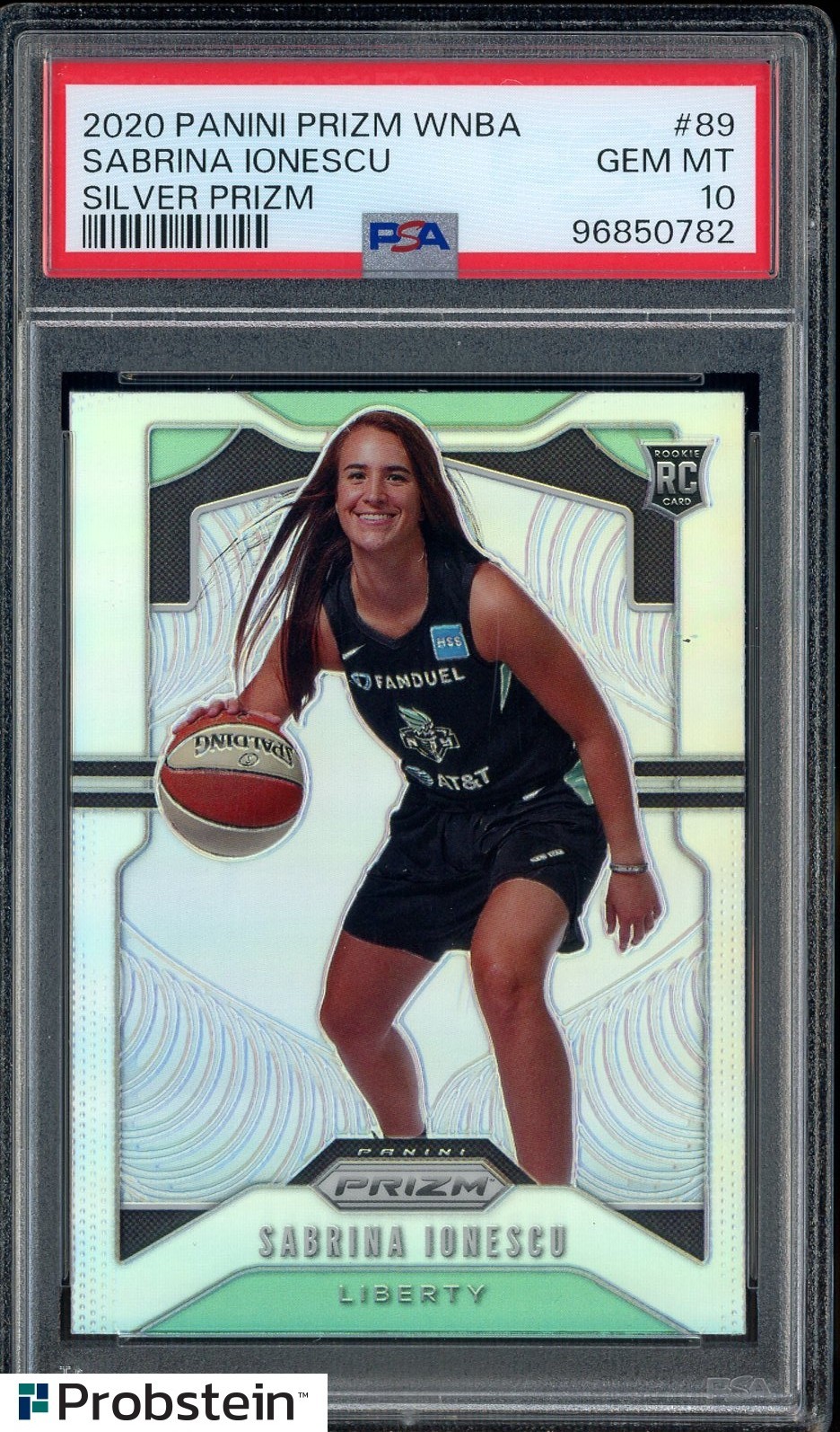 2020 Panini Prizm WNBA Silver Prizm #89 Sabrina Ionescu RC Rookie PSA 10