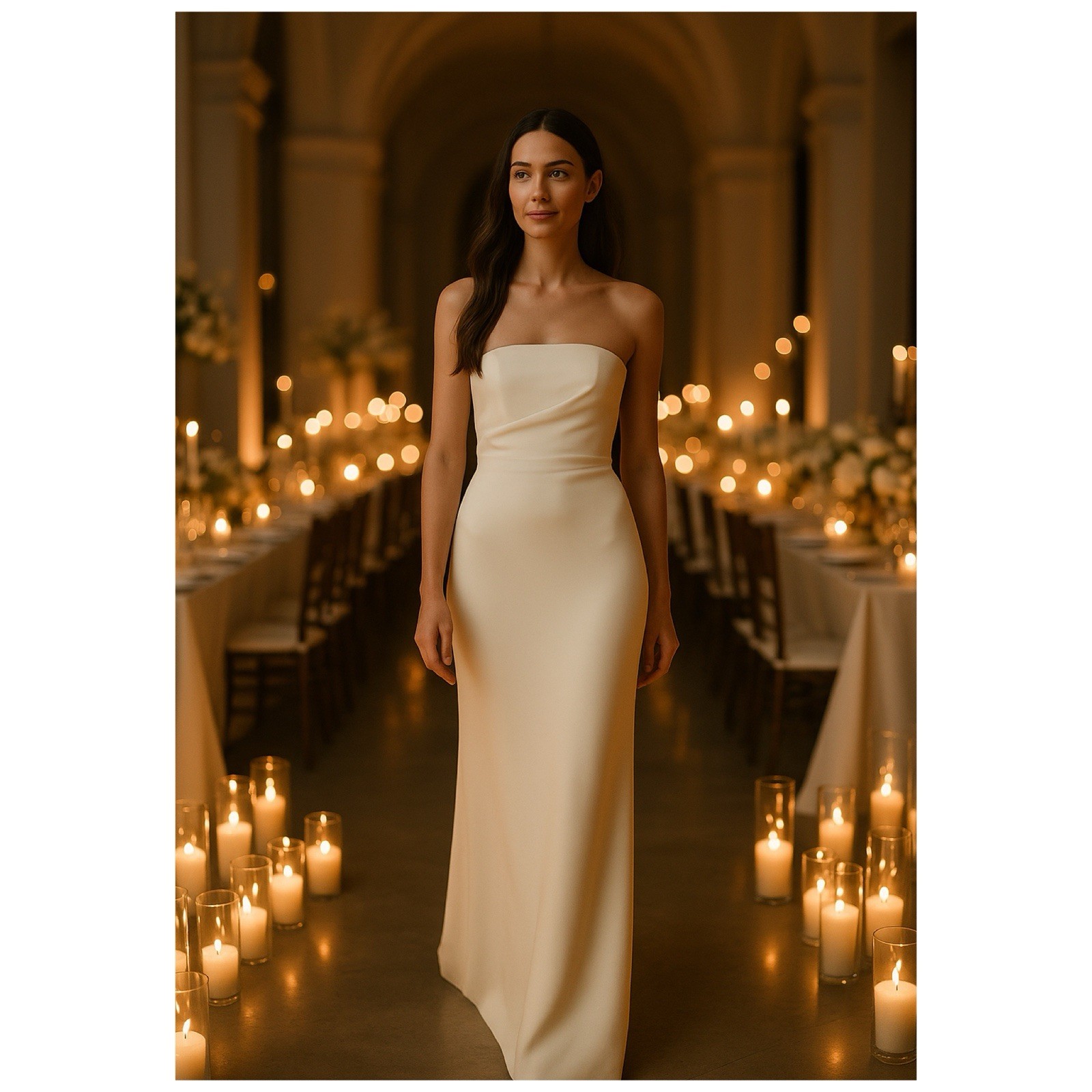 Christopher Esber White Silk Strapless Maxi Dress Gathered Column Bridal 6 🟡 image 2
