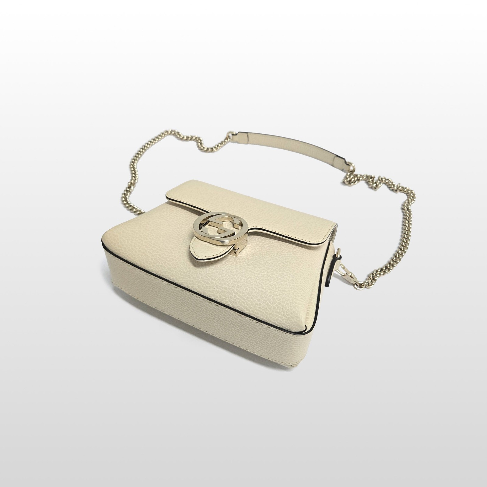 Gucci Beige Interlocking GG Chain Mini Shoulder B… - image 1