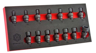 14 Stück 3/8''SD Flexi Swivel Impact Steckschlüsselsatz 9-22 mm Britool Hallmark
