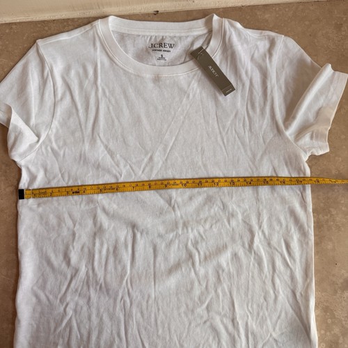 T-shirt donna J Crew bianca vintage jersey manica corta girocollo cotone taglia S - Foto 7 di 10